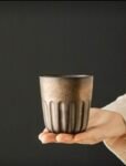 Elegant and antique ceramic coffee cup for 240ml, creative shooting coffee cup, coarse texture cup for latte preparation, milk cup for home breakfast, afternoon tea cup in the office