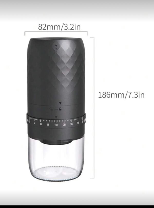 CLITON MINI WIRELESS ELECTRIC COFFEE GRINDER WITH ADJUSTABLE CONICAL BLADES -40 SETUP, RECHARGEABLE BATTERY BEAN GRINDER FOR ESPRESSO, COLD, CASTING, FRENCH TEA, RECHARGEABLE COFFEE GRINDERS FOR HOME USE, TRAVEL COFFEE GRINDER - BLACK