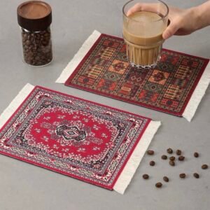 One carpet for placing cups and dishes, coffee pillow, cup holder, drink pillow, dish drying rug, table pillow, table board, mouse pillow, heat resistant and non-slip pillow, movable desk table pillow, school supplies Christmas gift