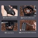 Manual Adjustable Adjustable Coffee Grinder - Portable Manual Grinder, Wooden Handle, Made of Aluminum and Stainless Steel, Non-Electric, 25G Capacity for Travel and Home Use, External Adjustable, Round Shape