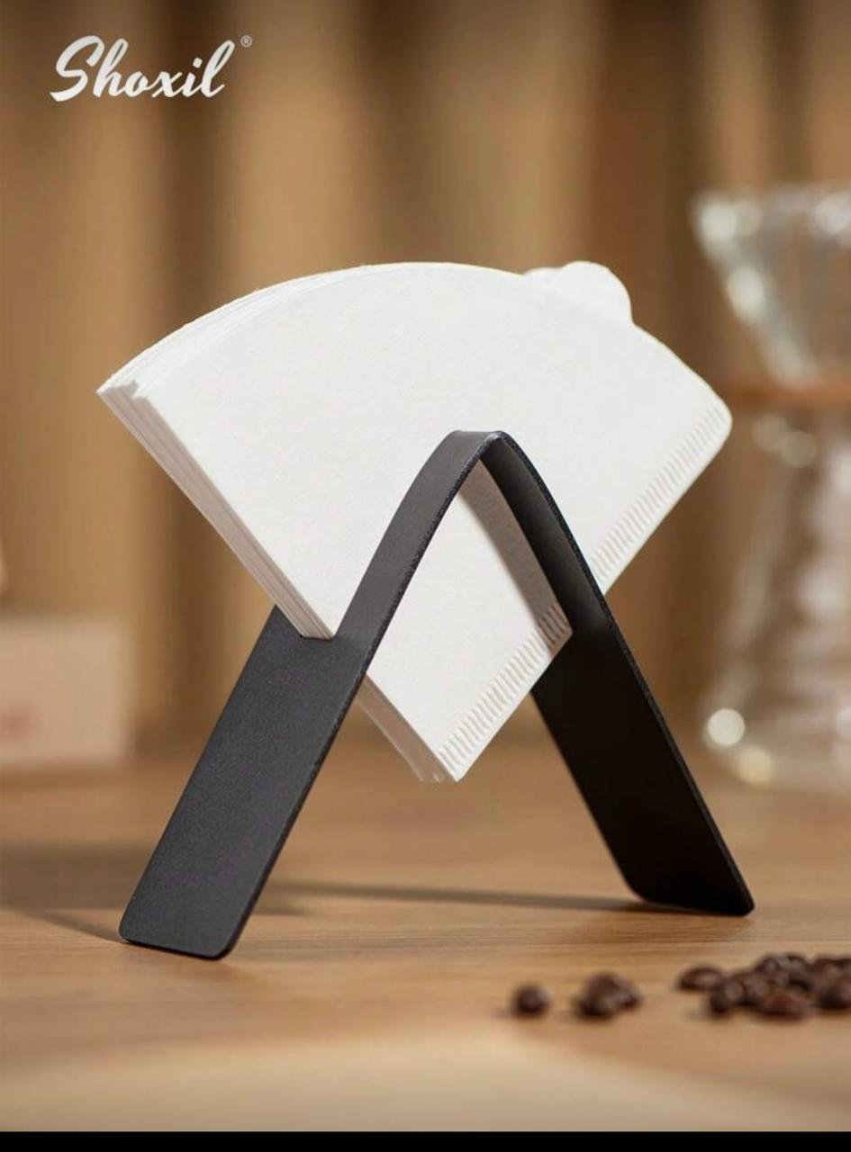 One Piece Coffee Filter Stand and Storage, Coffee Filter Storage, Stainless Steel Coffee Filter Paper Holder, Coffee Filter Paper Storage Rack for Kitchen, Coffee Accessories