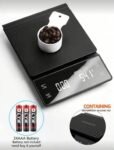 [Hot Offer] Smart Coffee Scale 1 Piece, Kitchen Scale, Italian Handheld Coffee Scale, Timing and Weight Function Coffee Scale, Precision Baker Kitchen Scale, Energy Saving Design, Anti-Slip Silicone Base at the Bottom