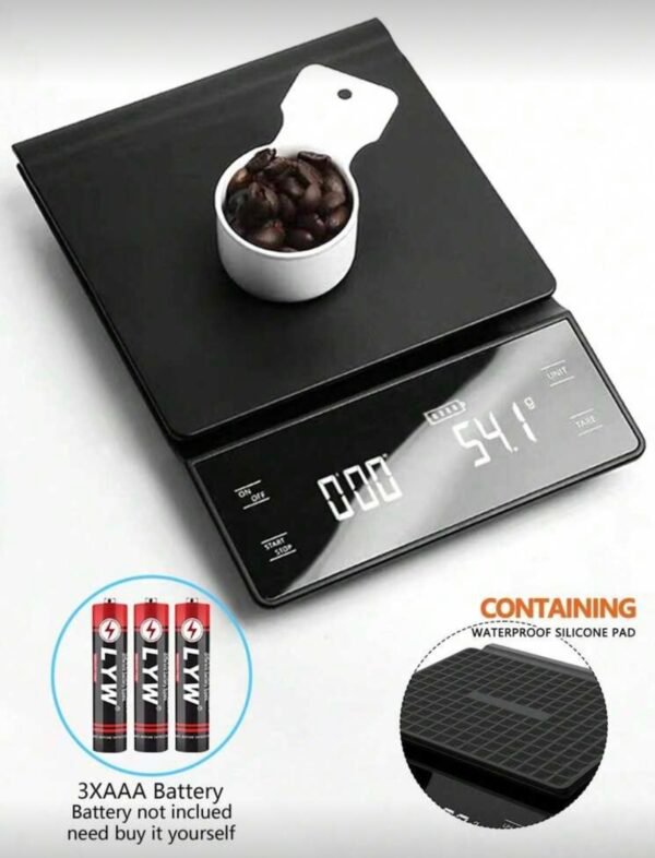 [Hot Offer] Smart Coffee Scale 1 Piece, Kitchen Scale, Italian Handheld Coffee Scale, Timing and Weight Function Coffee Scale, Precision Baker Kitchen Scale, Energy Saving Design, Anti-Slip Silicone Base at the Bottom