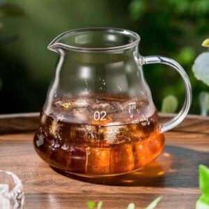 600ml High Borosilicate Glass Coffee Pot with Cloud Design, Server Mounting, Coffee - Suitable for Home, Office and Travel