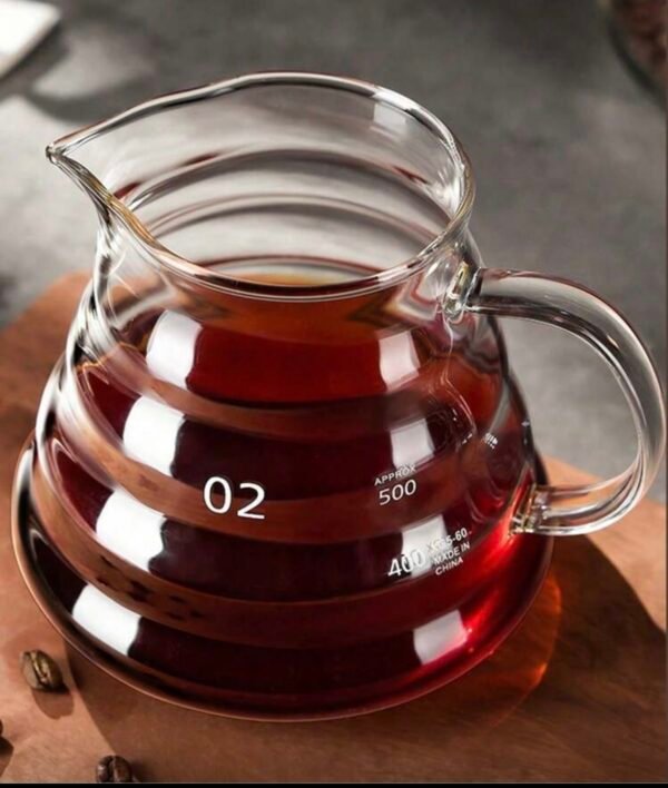 600ml High Borosilicate Glass Coffee Pot with Cloud Design, Server Mounting, Coffee - Suitable for Home, Office and Travel